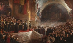 L'ouverture de la première session du Parlement à Melbourne le 9 mai 1901. Tom Roberts.