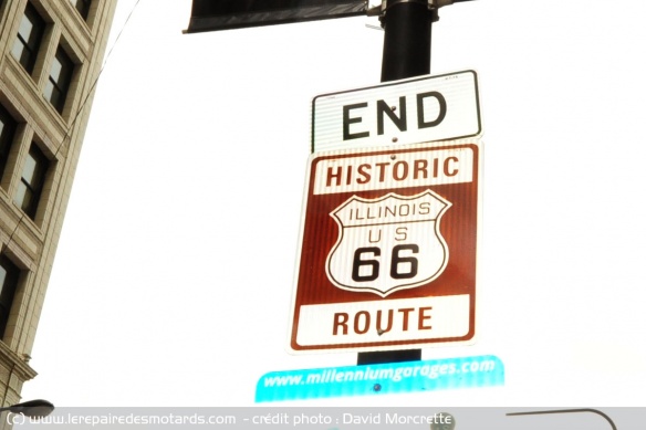 Le point de départ/arrivée de la Route 66 à Chicago